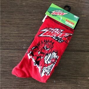 Mountain Dew Code Red food novelty men’s crew socks